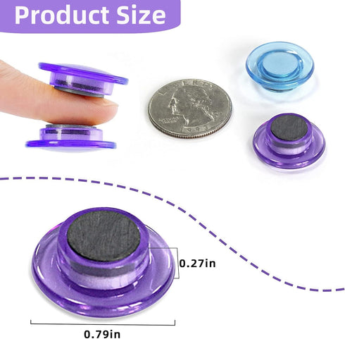 Qualsen 50 Pcs Magnets for Whiteboard, Round Fridge Magnets for Classroom, Home, Office & Locker (5 Colors)