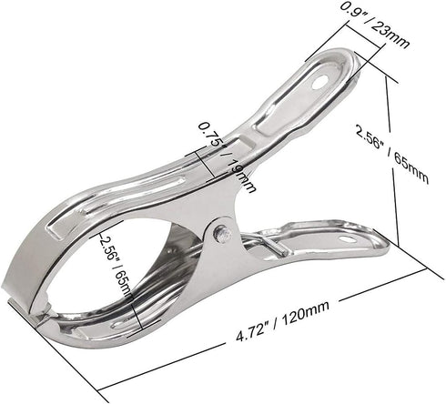 Outdoor Heavy Duty Clothespins, 10 Pack Large Stainless Steel Quilt Clips, Beach Towel Clips, Rubber Tipped Metal