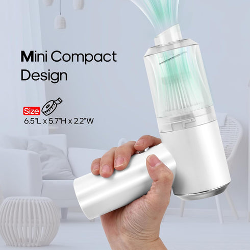Mini Car Vacuum Cleaner(4500 pa) Portable Cordless Rechargeable,Tiny Handheld Vacuum, Computer Hand Vacuum for Keyboard and Laptop, Mini Hand Held Vac for Car and Home /V01/White by Auloea