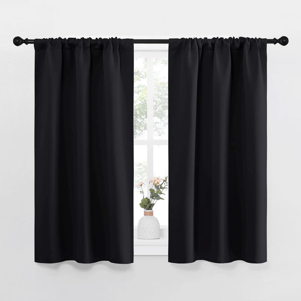 NICETOWN Halloween Black Out Curtain Panels - Energy Smart Thermal Insulating Drapes for Small Window (2 Panels)