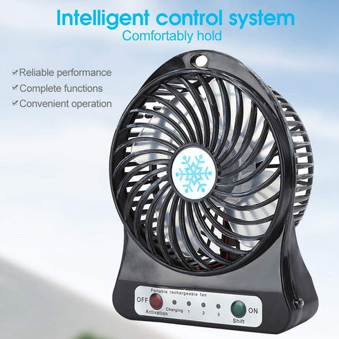 CCYLEZ Mini Table Fan,3 Speed Adjustable Baby Bed Car Seats Fan,USB Rechargeable battery Operated Small Fan Circulator,for Summer Gift(Black) by CCYLEZ