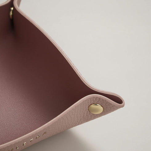 OLETHA Small Valet Tray, Travel Catch All Bowl for Keys, Jewelry, Wallet & Change, Pink Desk Organizer