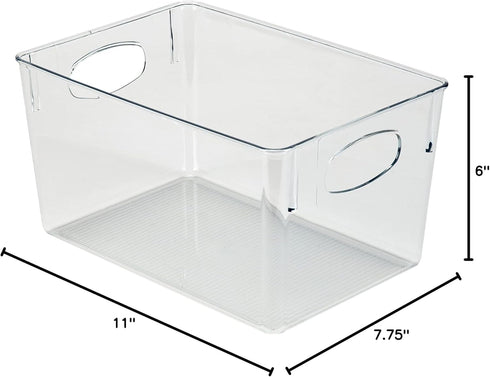 Simplify Large Horizontal Organizer Bin, Multi-Purpose Storage for Fridge, Bathroom, Desk, and Cosmetics