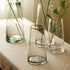 Moden Small Trapezoid Glass Vase with Gold Mouth for Home Wedding Centerpieces Decoration (4.7" x 8.7")