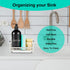 Counter TEZZ Sponge Holder for Kitchen Sink, Stainless Steel Kitchen Storage Sink Caddy for Organizing Sponge, Brush