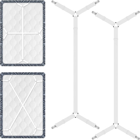 2 Pcs Bed Sheet Straps, Elastic Adjustable Holder Straps with Metal Clips for Mattress Cover and Sofa Cushion