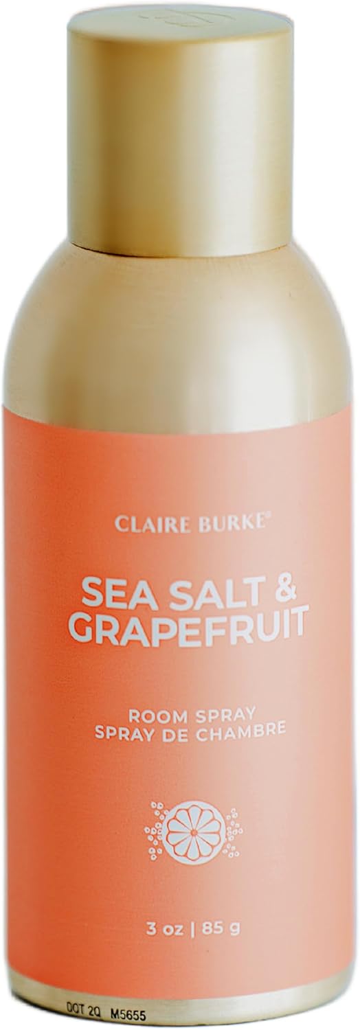 Claire Burke Sea Salt and Grapefruit Room Spray, 3 oz Air Freshener for Home and Bathroom