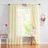 84 inch 2 Treatmentex Pom-pom Sheer Curtains for Living Room, Long Yellow Curtain Drapes for Kids Room Panels Rod
