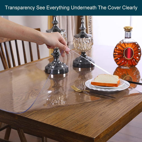 18x51 1.5mm Wadrac in Clear Plastic Dining Tablecloth Protector Crystal PVC Table Cover Protector Thick Rectangle