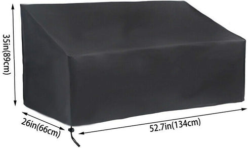 210D 53" 26" 35" INCH ConPus Waterproof Outdoor Bench Cover - Two Seater Garden Bench Cover with Durable Oxford