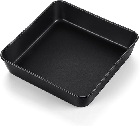 TeamFar Square Baking Pan, 8 inch Coated Square Cake Brownie Lasagna Pan with Stainless Steel Core & Non Stick