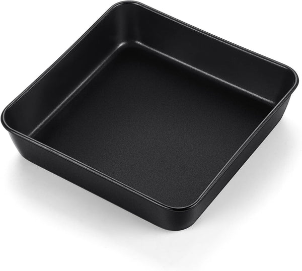 TeamFar Square Baking Pan, 8 inch Coated Square Cake Brownie Lasagna Pan with Stainless Steel Core & Non Stick