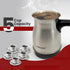 Marado Arabic/Turkish Foldable Portable Electric Coffee Pot, Stainless Steel, up to 5 cups