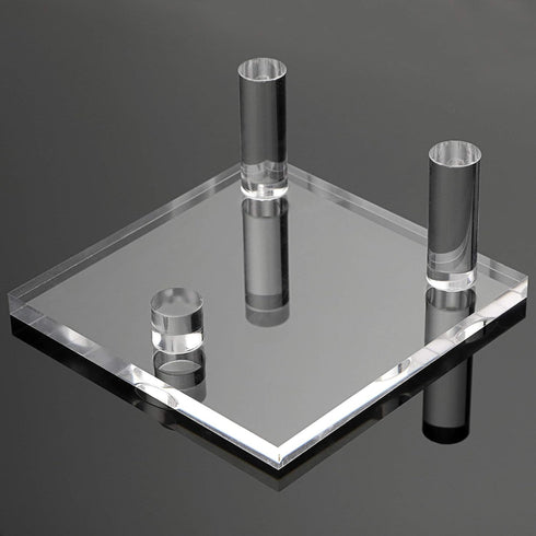 Hipiwe Clear Acrylic Display Stand - Set of 4 Three-Peg Easel Stands for Fossil, Coral, Geodes, and Collectibles