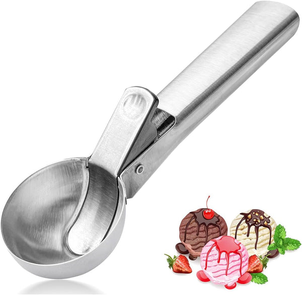 Tuneijue Premium Ice Cream Scoop, Stainless Steel Ice Scoop with Trigger & Ergonomic