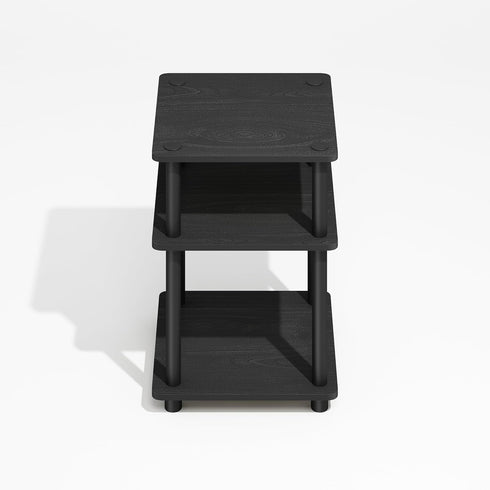 3-Tier Furinno Turn-N-Tube Side Table, Square Modern End Table with Open Shelf, Night Stand, Bedside Table, Easy