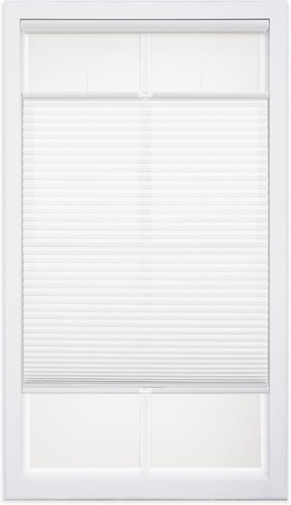 DEZ FURNISHINGS Cordless 1" Light Filtering Cellular Shade, 20.5"W x 64"H, White