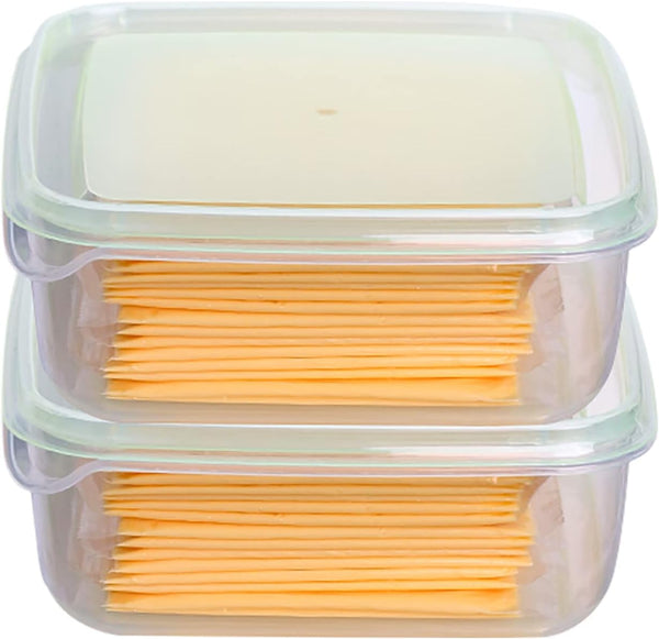 WonLiq 2 Pack-Cheese slicer Storage Containers with lids airtight Keeps slice Cheese Fresh
