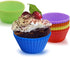 24 Pack Silicone Baking Cups - Reusable Muffin Liners, Non-Stick Cup Cake Molds Set in Standard Size, 8 Rainbow Colors