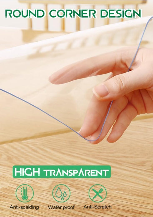 WingCanto 18 48 Inch 1.5mm Countertop x Thick Crystal Table Cover Protector Waterproof PVC Table Pad Mat for Coffee