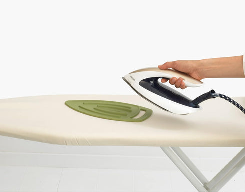 Brabantia Silicone Heat-Resistant Steam Iron Parking Pad (Calm Green) - Protective Rest Holder for Hot Iron, Ironing