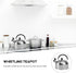 Amosfun 2L Whistling Tea Kettle, 7.8 Inch Stainless Steel Stove Top Teapot with Ergonomic Handle, Milk Warmer
