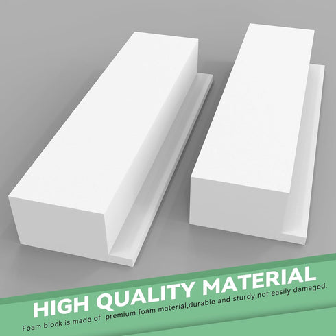2 Pack Window Air Conditioner Foam Block, U-Shaped Insulation Foam Block for Indoor AC Unit, White