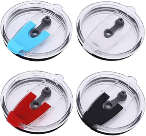 30oz Tumbler Lids Cover Replacement, 4 Pack Spill Proof Splash Resistant Travel Mug Lid for 30oz YETI Rambler