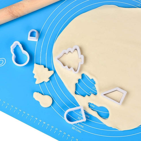 Non Stick Silicone Baking Mat, Blue 25 Inches x 18 Inches, Heat Resistant, Reusable, Easy to Clean with Measurements