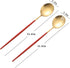 Salad Servers,Spoon and Fork Set 11.41 inch,18/10 Stainless Steel Salad Serving Titanium Plating (Red gold) by Zerophilo