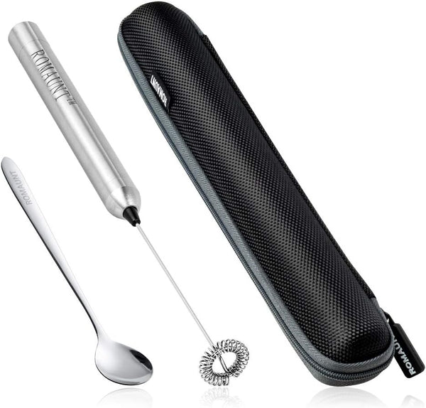 ROMAUNT Handheld Milk Frother Electric Battery Operated Portable Milk Foamer for Coffee Latte