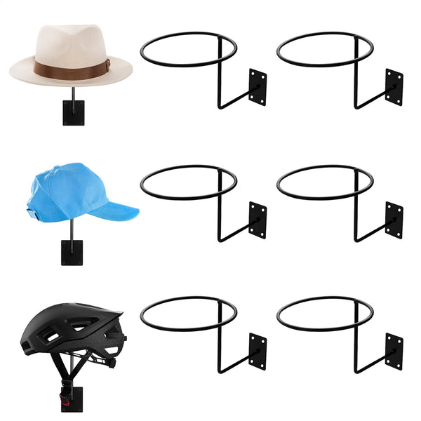BURIUS 9 Pcs Helmet Holder Wall Mount - Sturdy Metal Cowboy Hat Holder for Convenient Storage