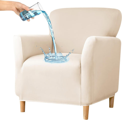 NILUOH Chair Covers Armchair Stretch Chair Slipcovers with Arms Solid Accent Chair