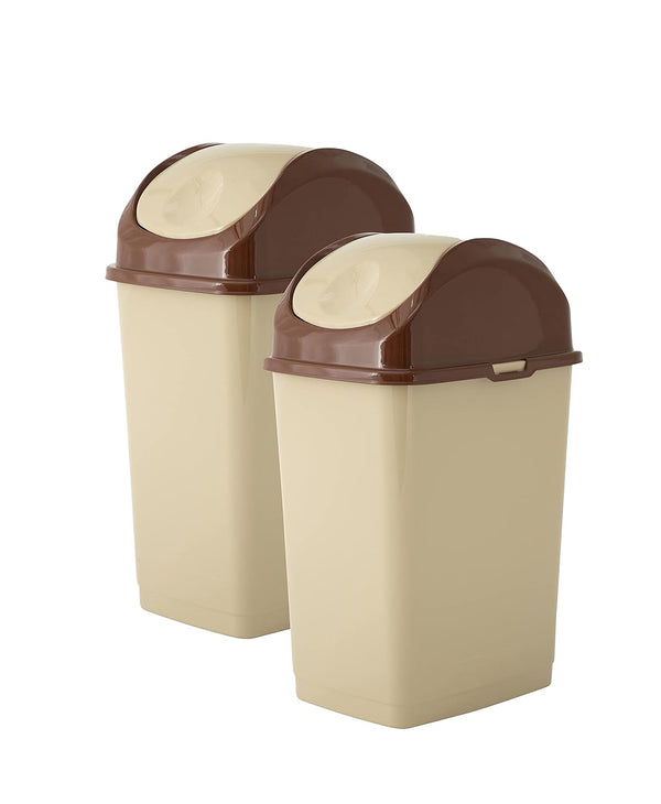Superio Mini Desktop Trash Can, Portable Plastic Garbage Can with Swing Top Lid for Countertop, Bathroom, Compact Waste