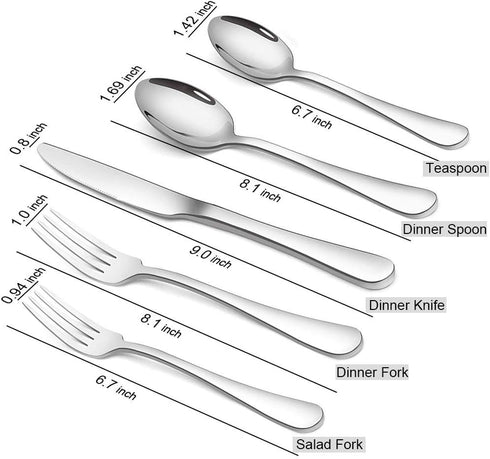 Silverware Set, Briout 20 Piece Flatware Set Service for 4, Stainless Steel Cutlery, Dishwasher Safe