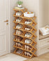 Closet 5 YYW Shoe Rack, Foldable Bamboo Shoes Shelf, Freestanding Shoe Storage Organiser for Entryway, Hallway