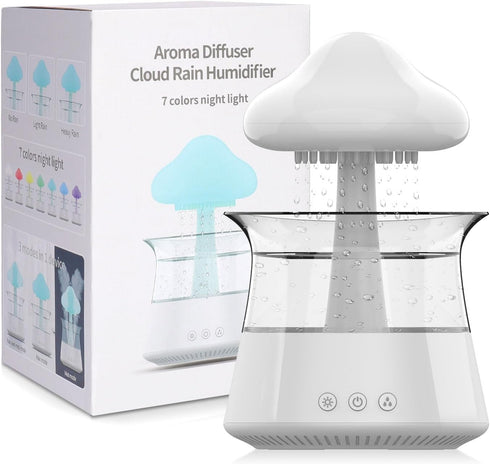 cjc Cloud Rain Humidifier for bedroom with Soothing Rain Sounds Sleep Aid,