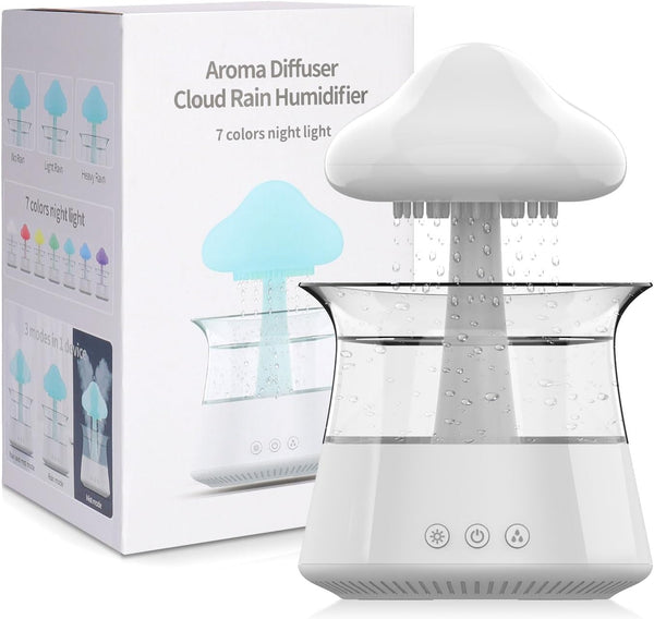cjc Cloud Rain Humidifier for bedroom with Soothing Rain Sounds Sleep Aid,