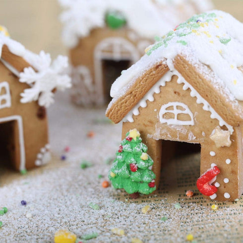 La Tartelette 3 Pcs Stainless Steel Christmas Mini House Mold Gingerbread Cookie Cutters Set