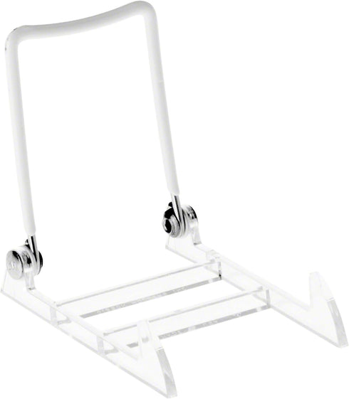 1PL Adjustable White Wire and Clear Acrylic Display Easel, 2.75" W x 3.75" D x 3.5" H, Pack of 3 by GIBSON HOLDERS