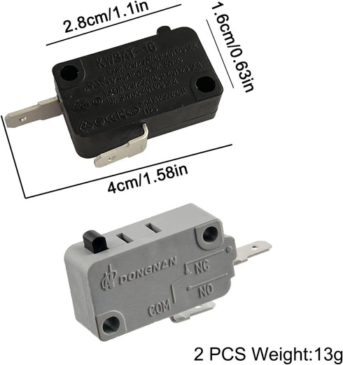 KW3A Microwave Oven Door Interlock Switch 16A 125VAC/250VAC Microwave Oven Replacement Part Door Switch (1 Normally Open + 1 Normally Closed) by YQBOOM