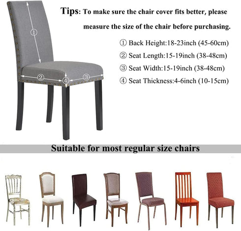 HZDHCLH Chair Covers for Dining Room, Set of 4 Stretch Spandex Slipcovers, Washable Anti-Dust for Kitchen, Beige