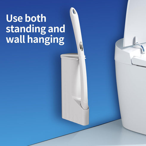 Disposable Toilet Brush Cleaning System with 50 Replacement Brush Heads, Wall Mounted Toilet Wand Kit for Bathroom
