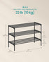 3-Tier Closet, 11.8 24.5 19.1 Inches, ULSA123BH01 SONGMICS Shoe Rack for Compact Metal Shoe Organizer Shelf