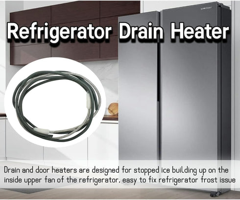 Braided Aluminum Drain Pan Heater,defrost Drain Heater,Compatible with Supco SH201,Suitable for 115V 15W, Length 25 Inches