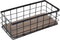 ROSE BLOOM Small Metal Wire Storage Basket, Decorative Wood Base Organizer for Bathroom, Kitchen, Laundry Room (1 Pack)