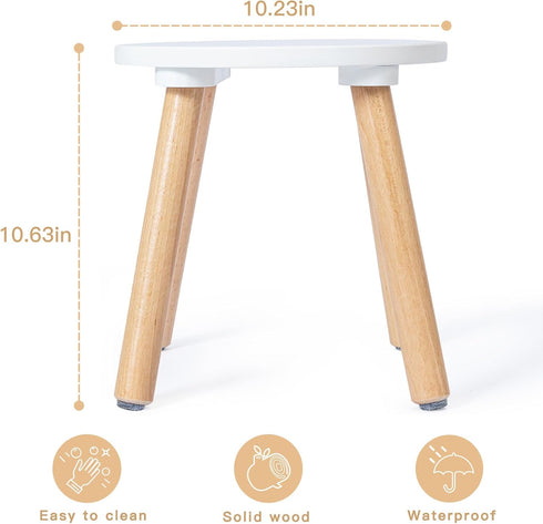 1 Pack 10 Frogprin Wooden Step Stool for Kids, Kids Chairs Perfect Matched Sensory Table, Multi-Purpose Sitting Stool