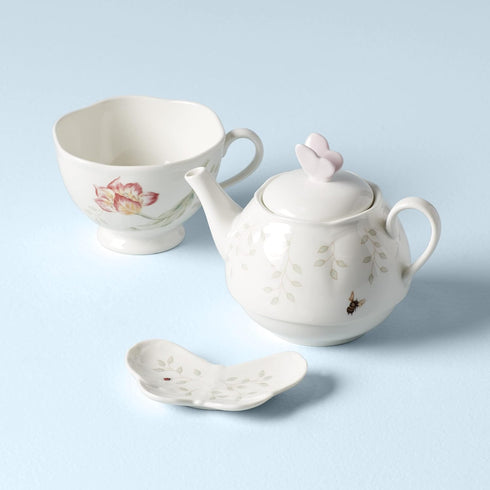 6083927 Lenox Butterfly Meadow Teapot with Lid, White
