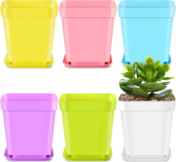 Zubebe 240 Pack Plastic Seedling Pots 3 Inch Flower Pots Small Square
