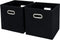 Black Fabric Storage Bins Cube, 11x11x11 Foldable Basket for Closet or Collapsible Storage Box Set of 2